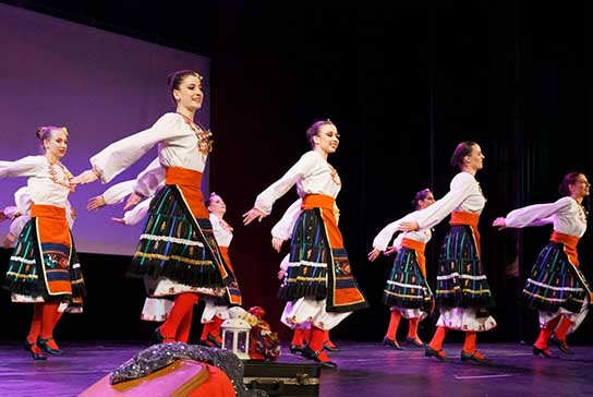 Members of Dance & Art Company SOFISTIK-JIVO in traditional Bulgarian costumes